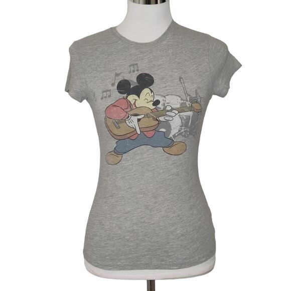 Wonderful World of Disney y2k Mickey Mouse t-shirt playing guitar music - Picture 1 of 7